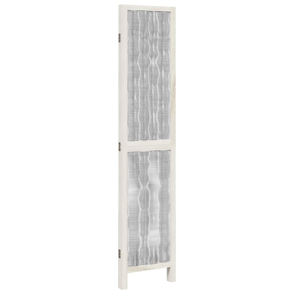 vidaXL Room Divider 3 Panels White Solid Wood Paulownia