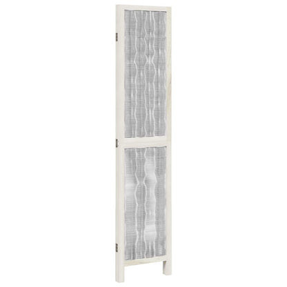 vidaXL Room Divider 3 Panels White Solid Wood Paulownia