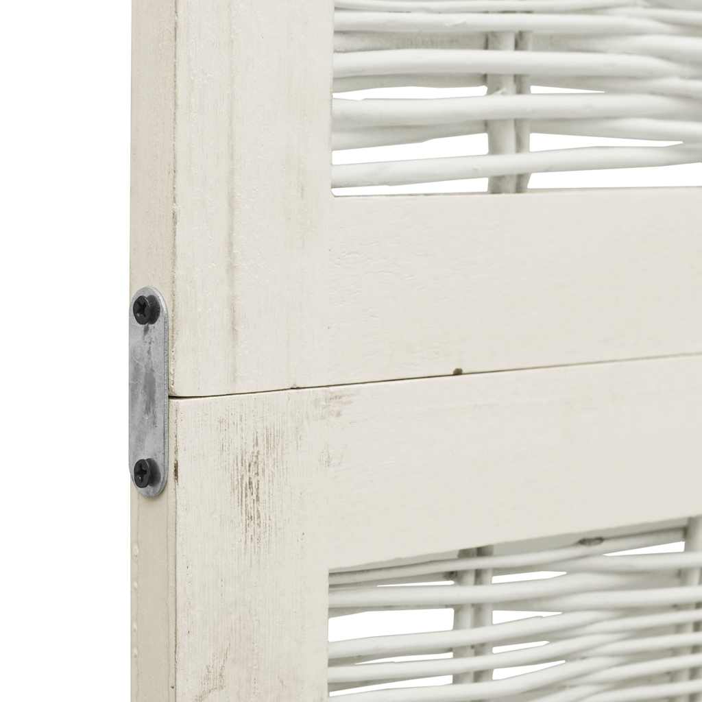 vidaXL Room Divider 3 Panels White Solid Wood Paulownia