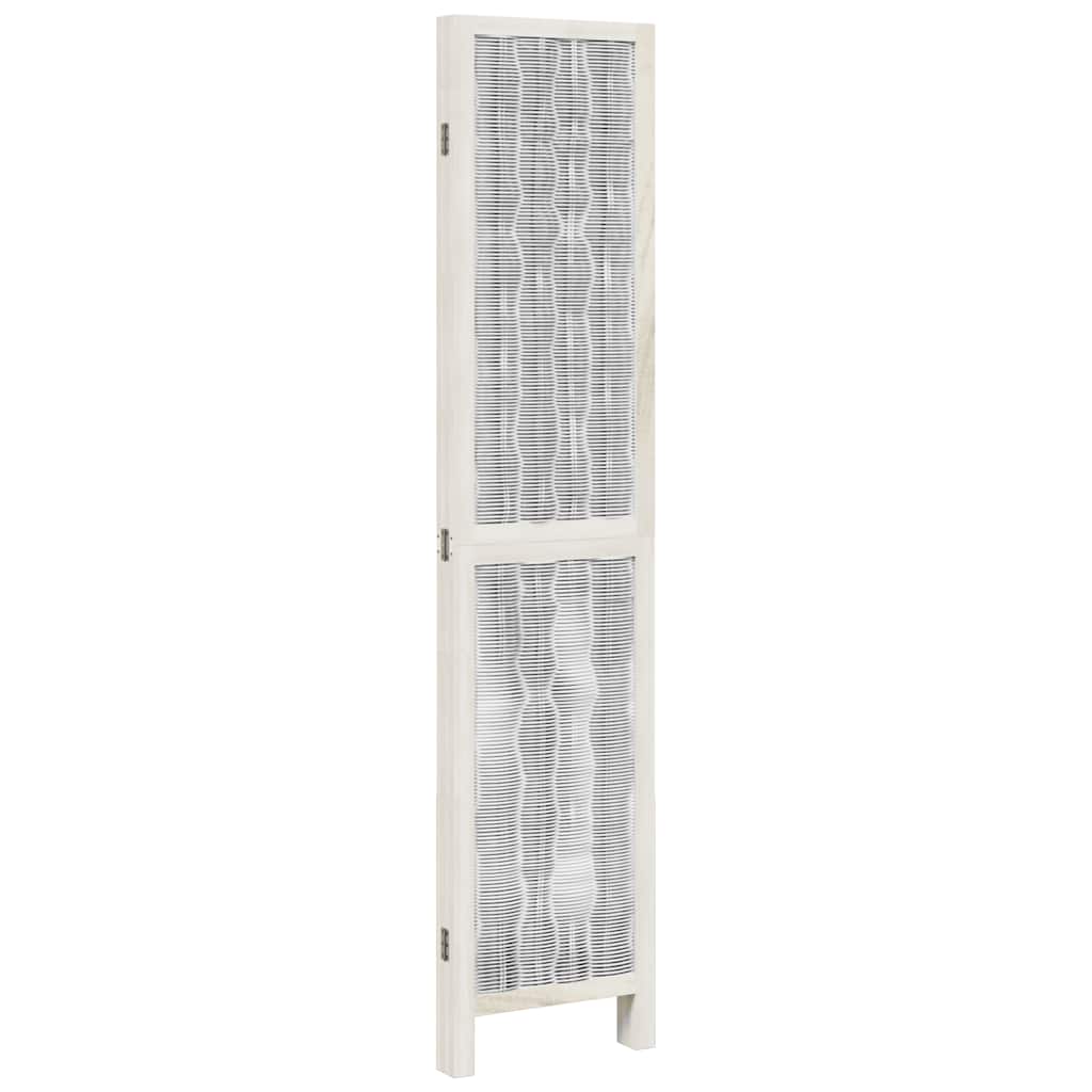 vidaXL Room Divider 4 Panels White Solid Wood Paulownia