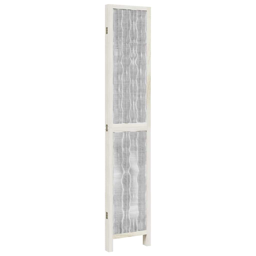 vidaXL Room Divider 4 Panels White Solid Wood Paulownia
