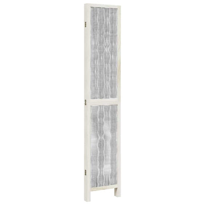 vidaXL Room Divider 4 Panels White Solid Wood Paulownia