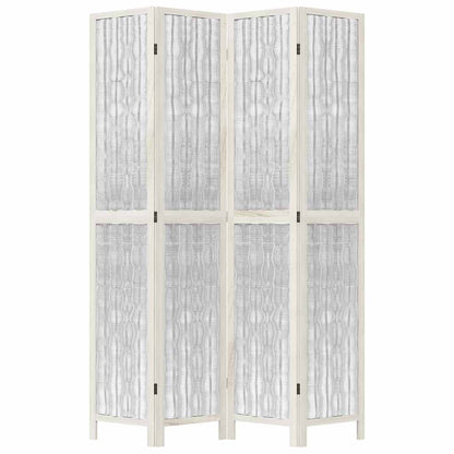 vidaXL Room Divider 4 Panels White Solid Wood Paulownia