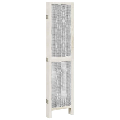 vidaXL Room Divider 5 Panels White Solid Wood Paulownia