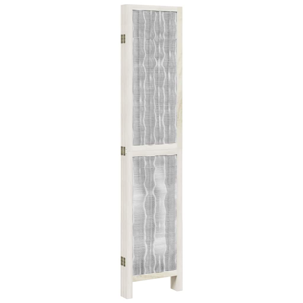 vidaXL Room Divider 5 Panels White Solid Wood Paulownia