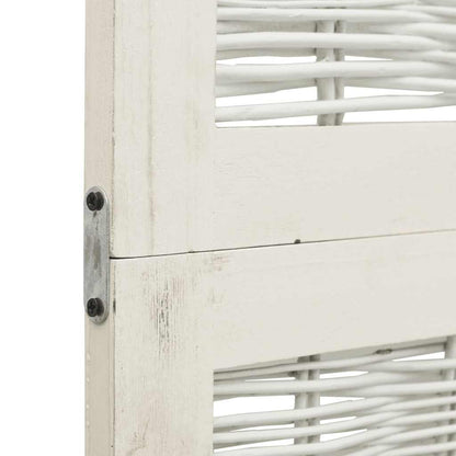 vidaXL Room Divider 5 Panels White Solid Wood Paulownia
