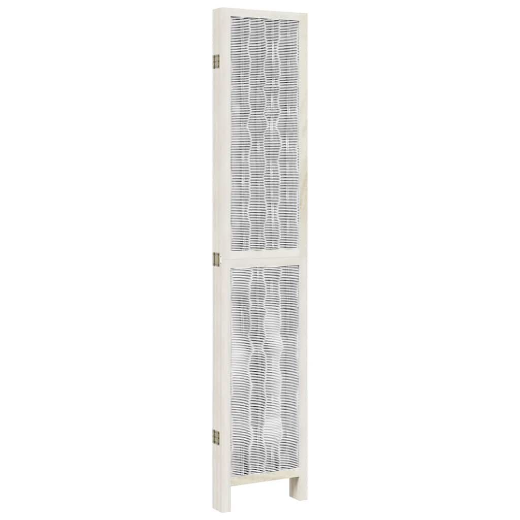 vidaXL Room Divider 5 Panels White Solid Wood Paulownia