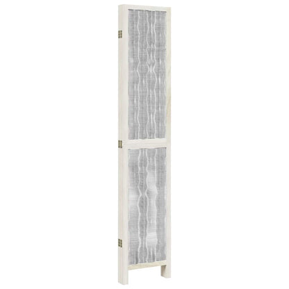 vidaXL Room Divider 5 Panels White Solid Wood Paulownia