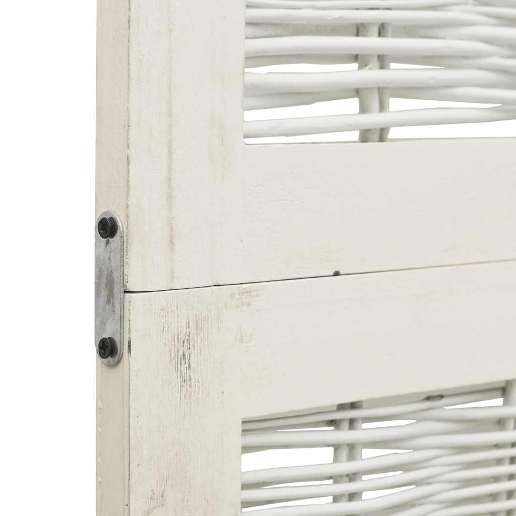 vidaXL Room Divider 6 Panels White Solid Wood Paulownia