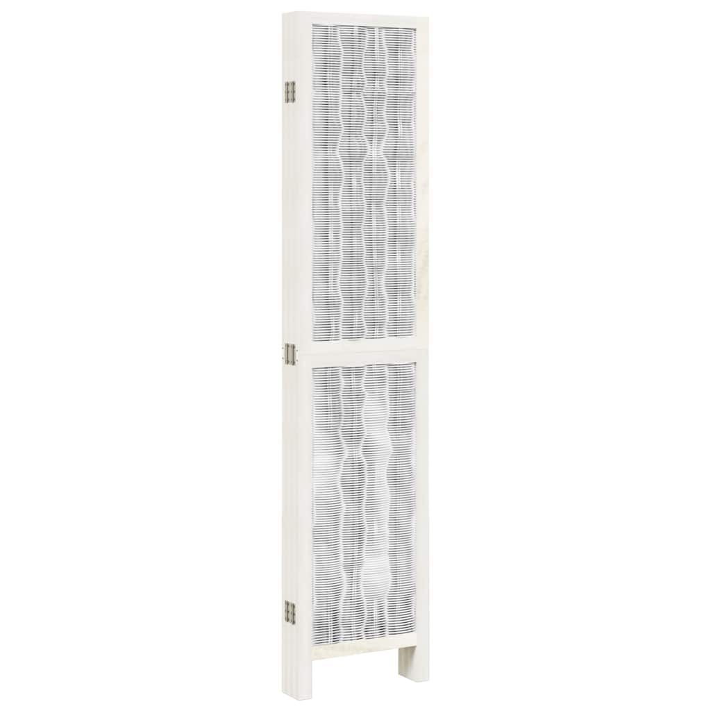 vidaXL Room Divider 6 Panels White Solid Wood Paulownia