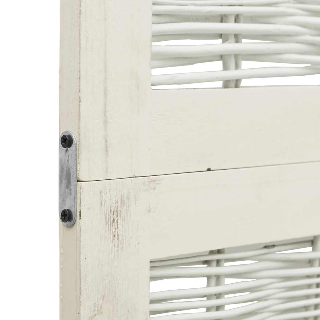 vidaXL Room Divider 6 Panels White Solid Wood Paulownia