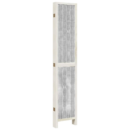 vidaXL Room Divider 6 Panels White Solid Wood Paulownia