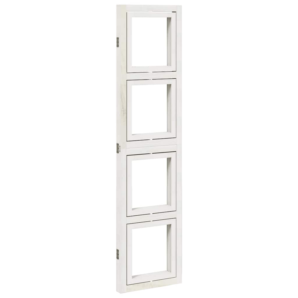 vidaXL Room Divider 3 Panels White Solid Wood Paulownia