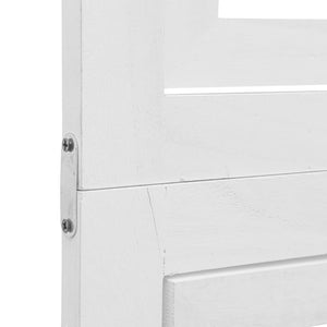 vidaXL Room Divider 3 Panels White Solid Wood Paulownia