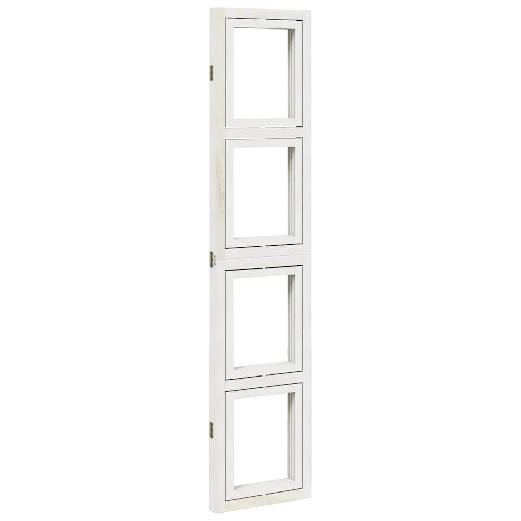 vidaXL Room Divider 3 Panels White Solid Wood Paulownia