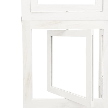 vidaXL Room Divider 3 Panels White Solid Wood Paulownia