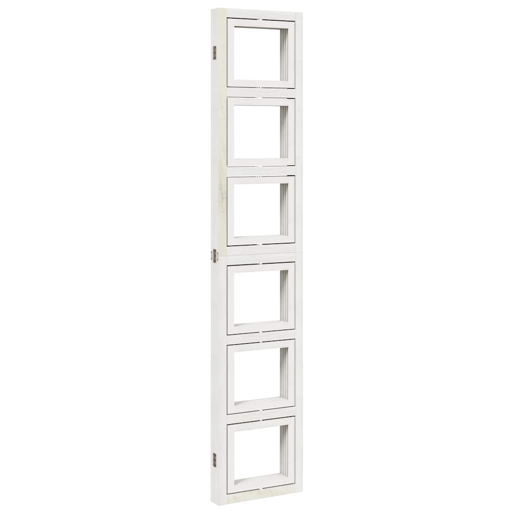 vidaXL Room Divider 4 Panels White Solid Wood Paulownia