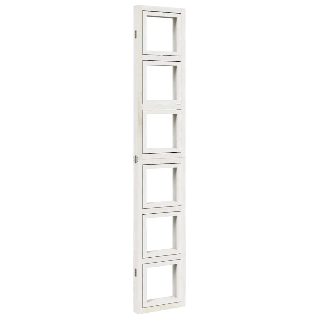 vidaXL Room Divider 4 Panels White Solid Wood Paulownia