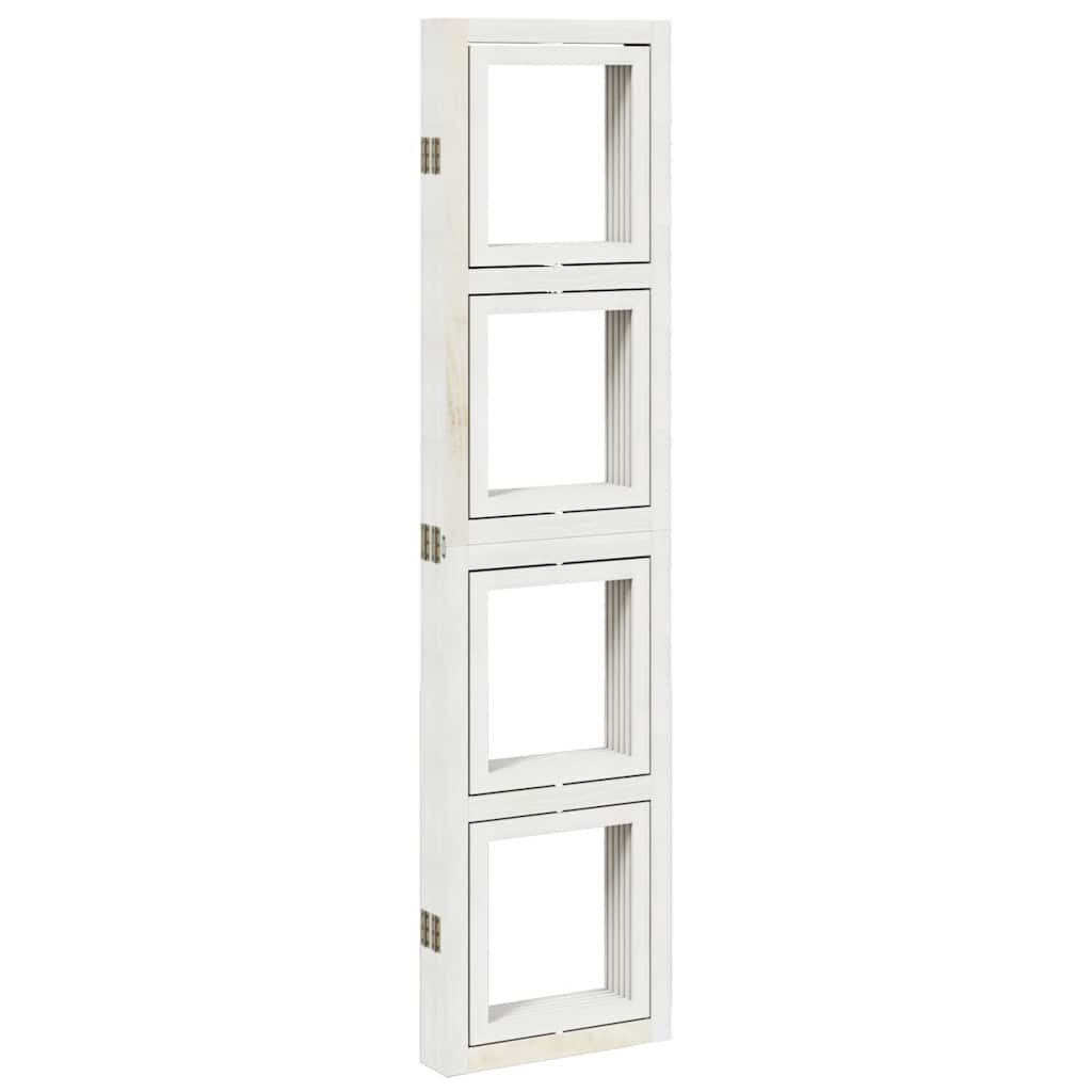 vidaXL Room Divider 5 Panels White Solid Wood Paulownia