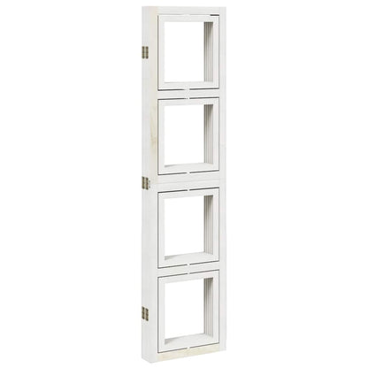 vidaXL Room Divider 5 Panels White Solid Wood Paulownia