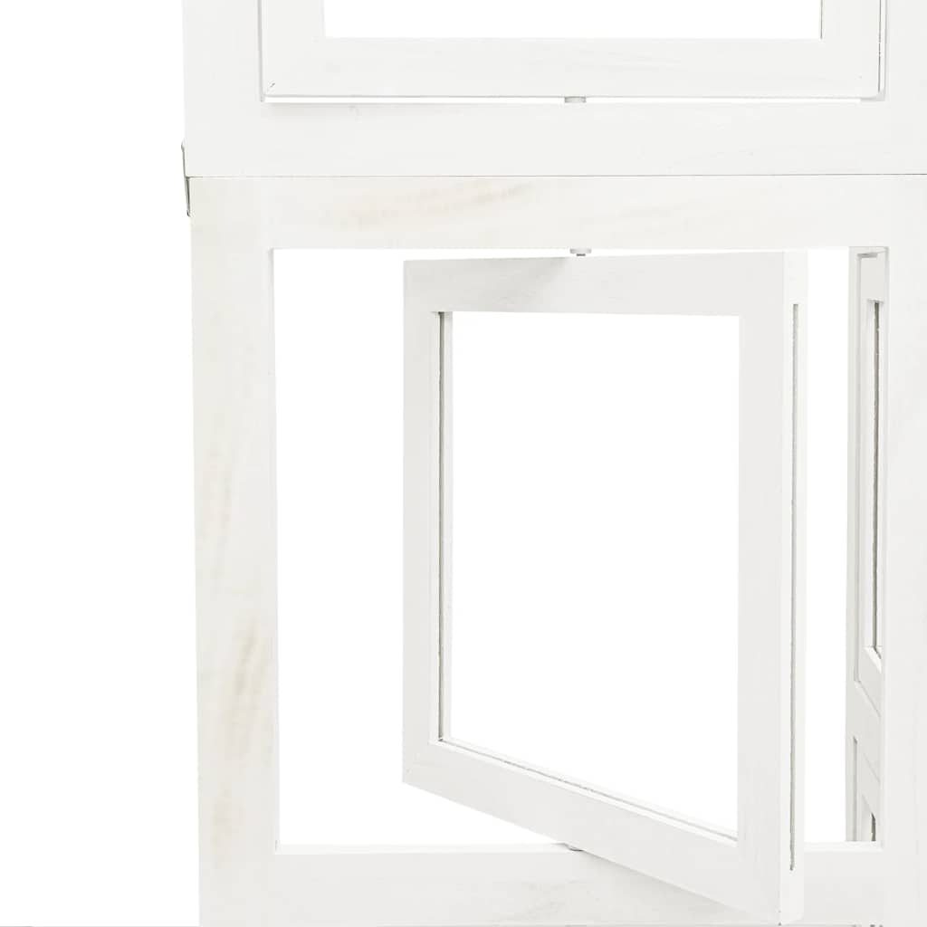 vidaXL Room Divider 5 Panels White Solid Wood Paulownia