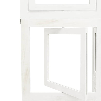vidaXL Room Divider 5 Panels White Solid Wood Paulownia