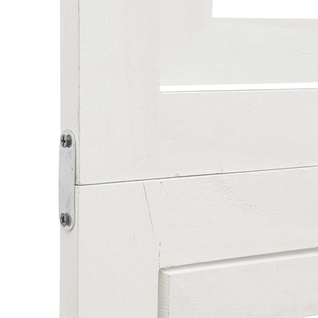 vidaXL Room Divider 5 Panels White Solid Wood Paulownia