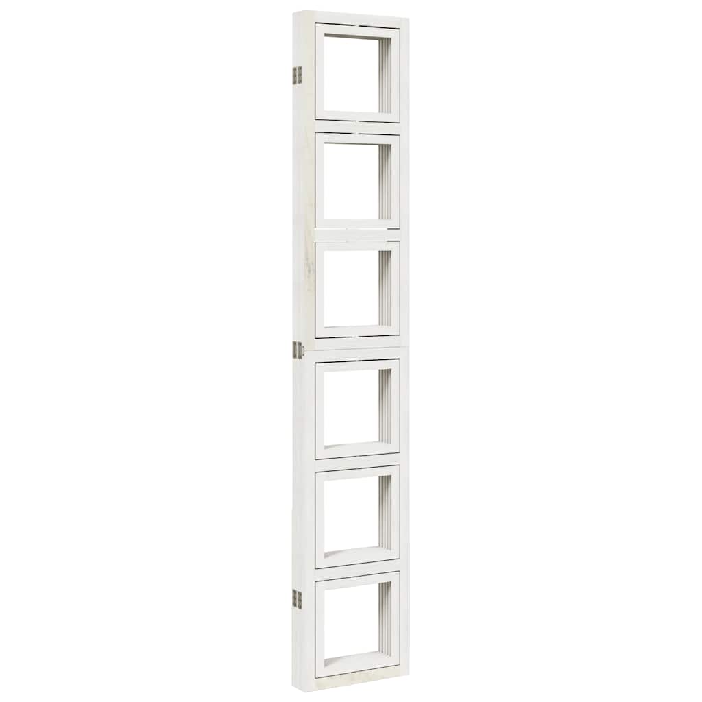 vidaXL Room Divider 5 Panels White Solid Wood Paulownia