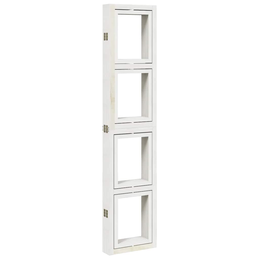 vidaXL Room Divider 6 Panels White Solid Wood Paulownia