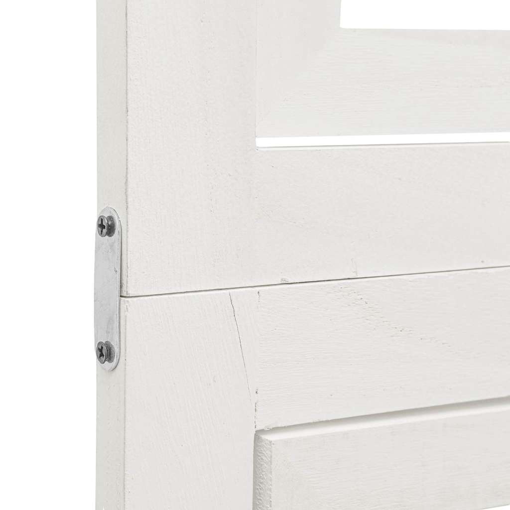 vidaXL Room Divider 6 Panels White Solid Wood Paulownia