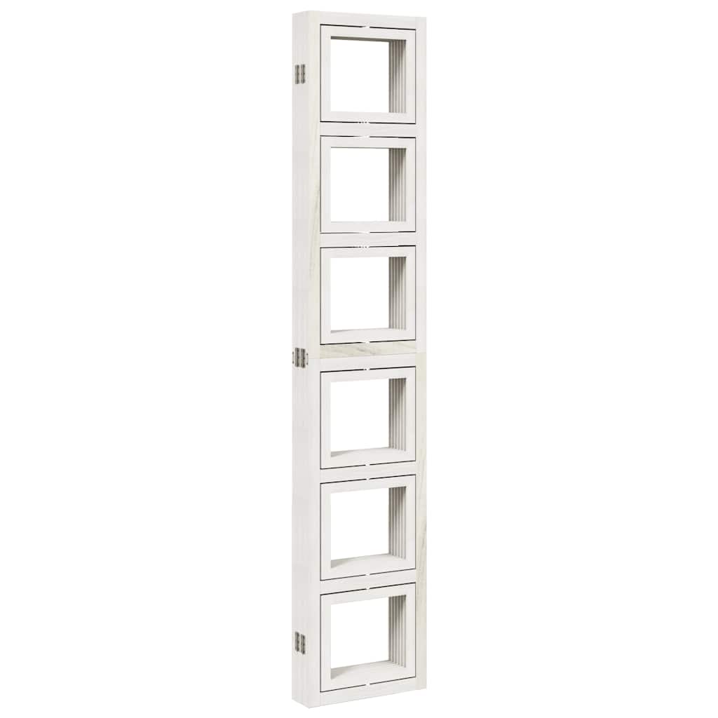 vidaXL Room Divider 6 Panels White Solid Wood Paulownia