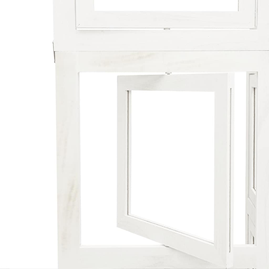 vidaXL Room Divider 6 Panels White Solid Wood Paulownia