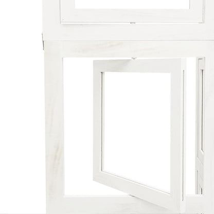 vidaXL Room Divider 6 Panels White Solid Wood Paulownia