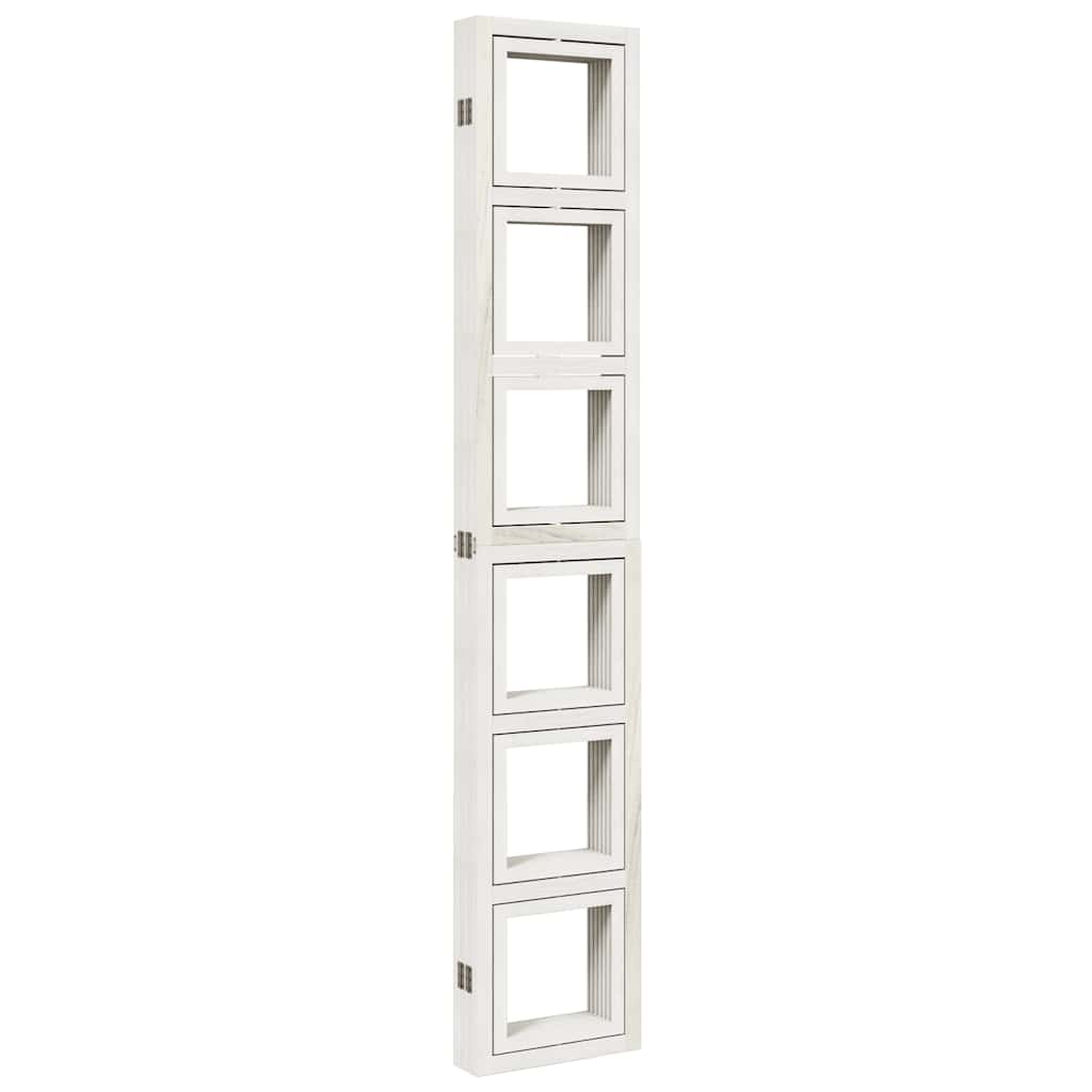 vidaXL Room Divider 6 Panels White Solid Wood Paulownia