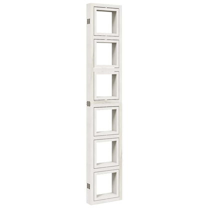 vidaXL Room Divider 6 Panels White Solid Wood Paulownia