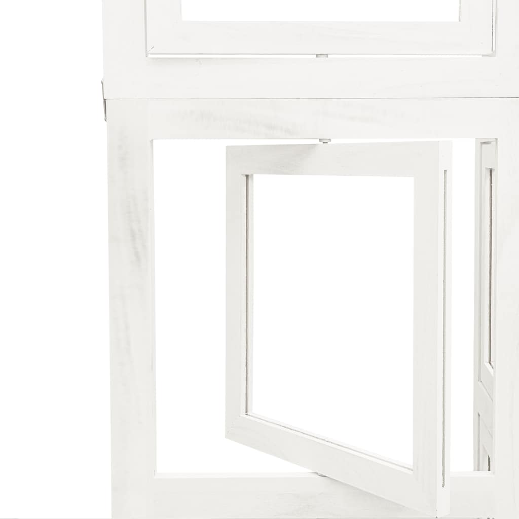 vidaXL Room Divider 6 Panels White Solid Wood Paulownia