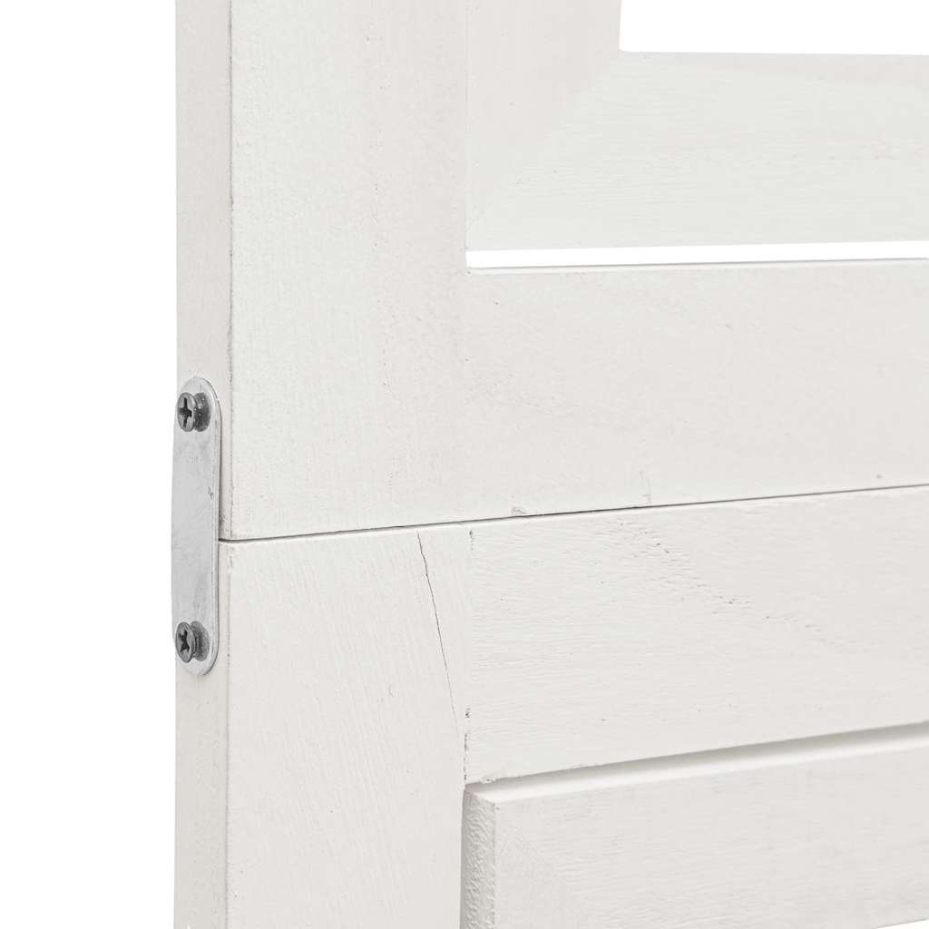 vidaXL Room Divider 6 Panels White Solid Wood Paulownia