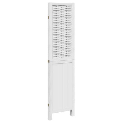 vidaXL Room Divider 3 Panels White Solid Wood Paulownia