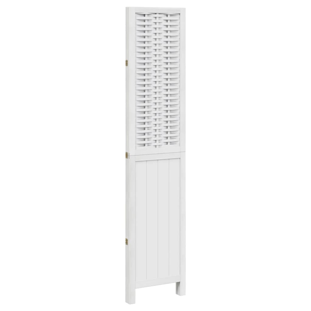 vidaXL Room Divider 3 Panels White Solid Wood Paulownia