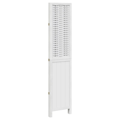 vidaXL Room Divider 3 Panels White Solid Wood Paulownia