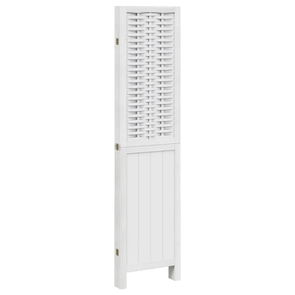vidaXL Room Divider 4 Panels White Solid Wood Paulownia