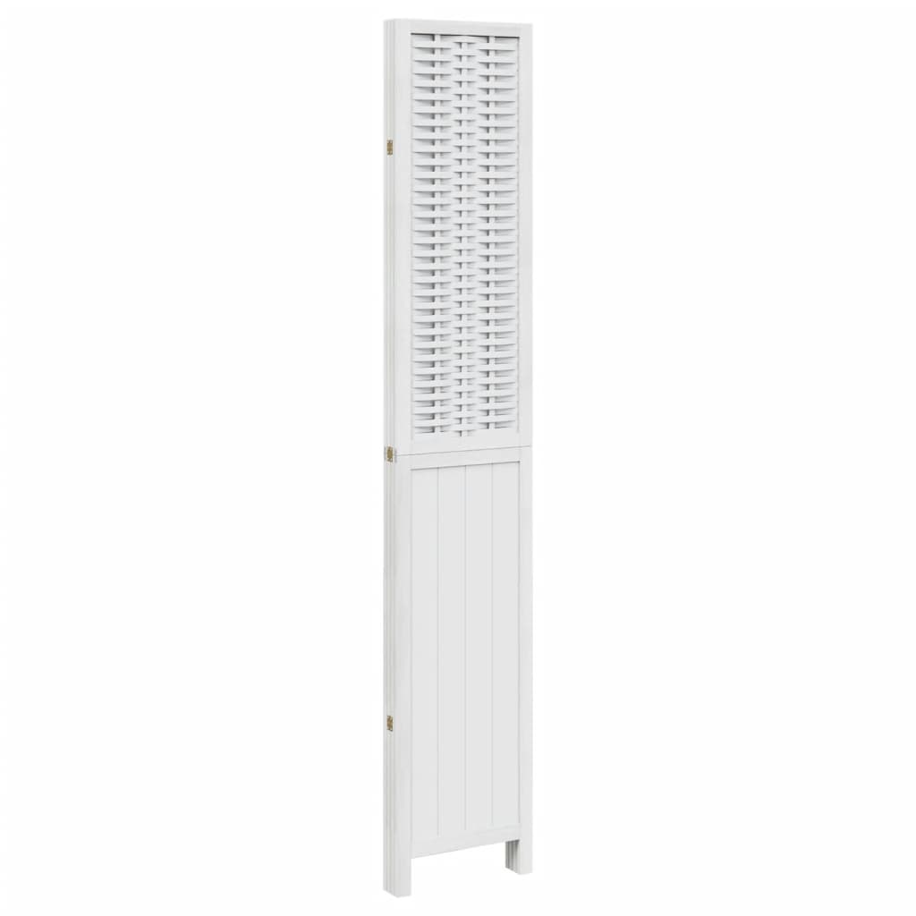 vidaXL Room Divider 4 Panels White Solid Wood Paulownia
