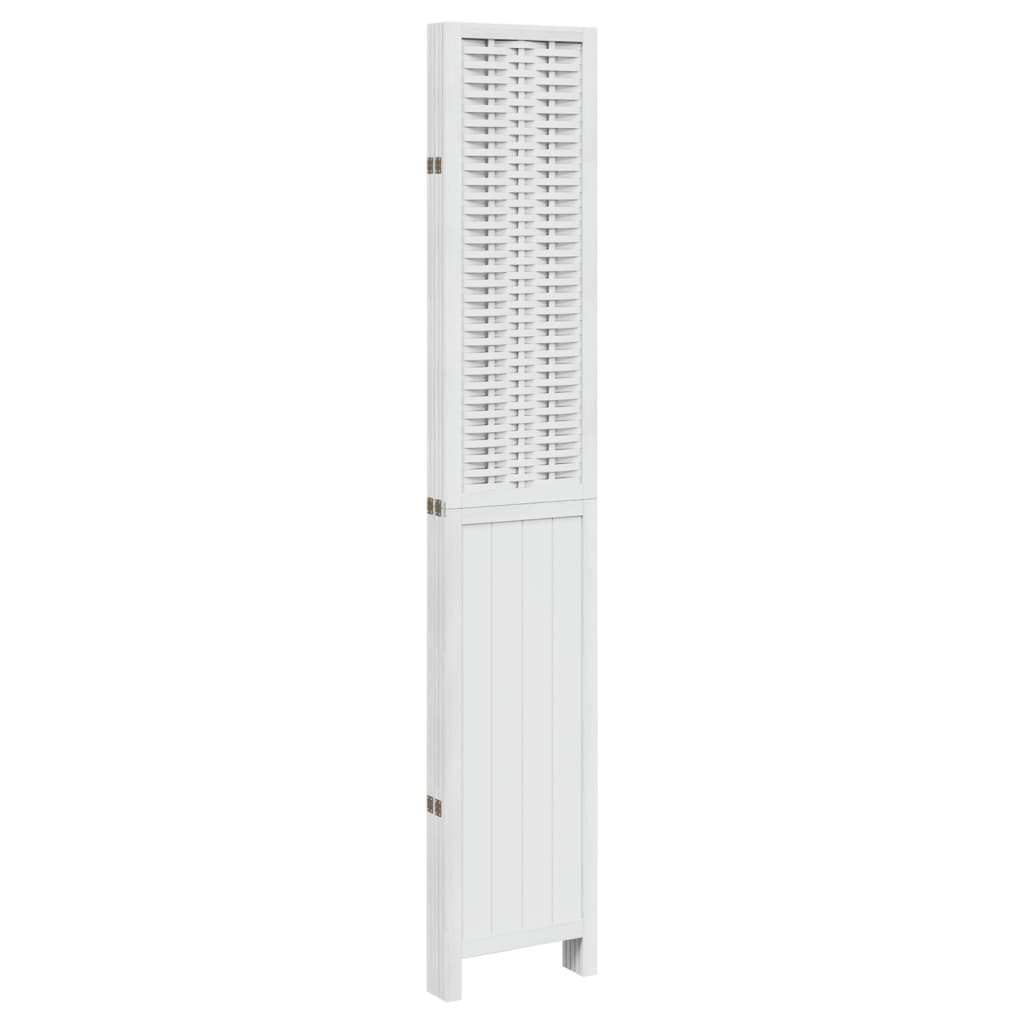 vidaXL Room Divider 5 Panels White Solid Wood Paulownia