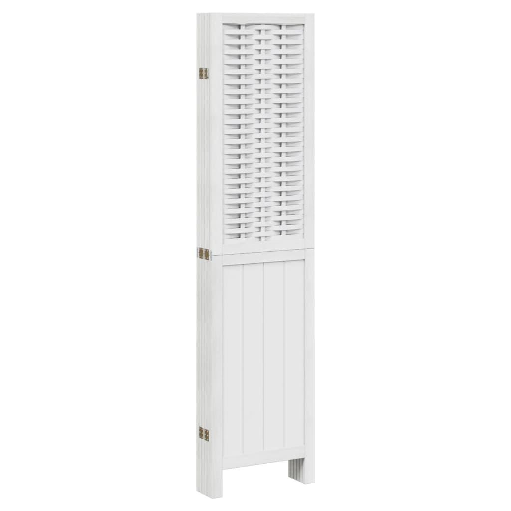 vidaXL Room Divider 6 Panels White Solid Wood Paulownia