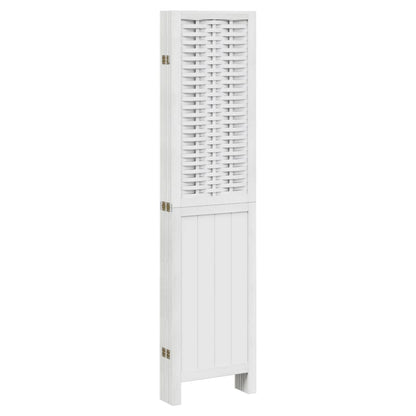 vidaXL Room Divider 6 Panels White Solid Wood Paulownia