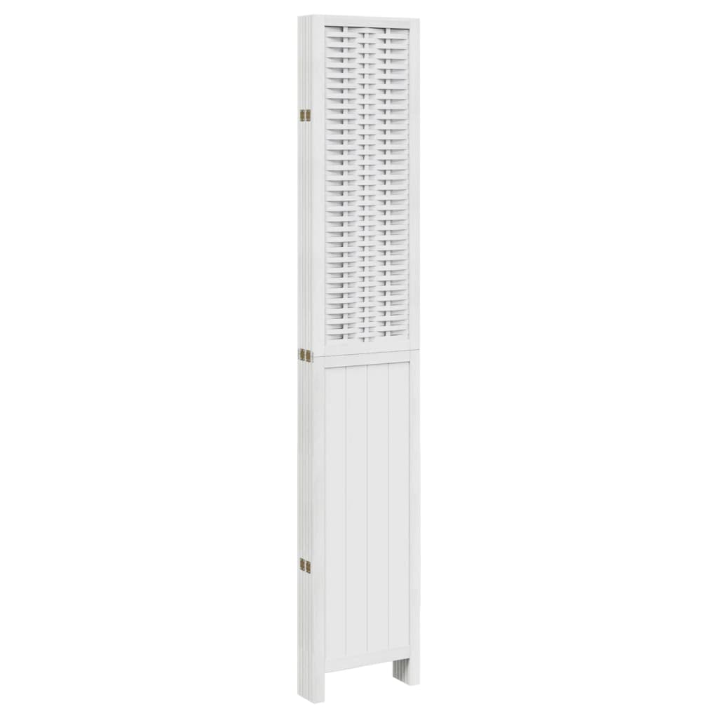 vidaXL Room Divider 6 Panels White Solid Wood Paulownia
