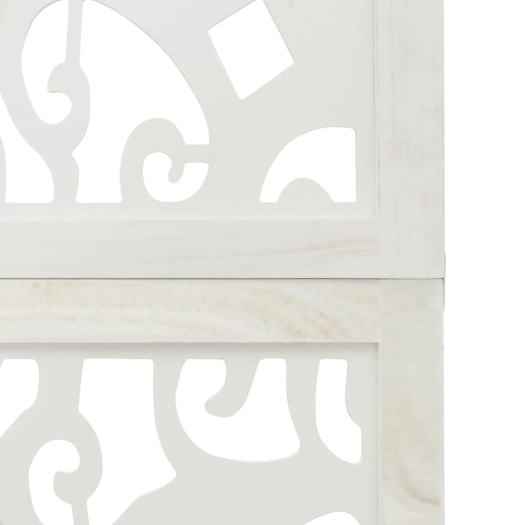 vidaXL Room Divider 3 Panels White Solid Wood Paulownia