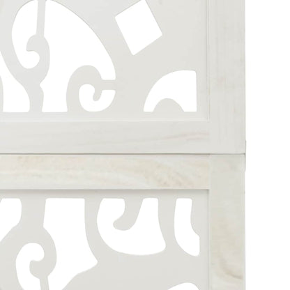 vidaXL Room Divider 3 Panels White Solid Wood Paulownia