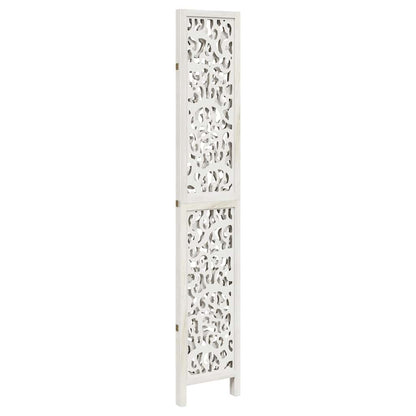 vidaXL Room Divider 3 Panels White Solid Wood Paulownia