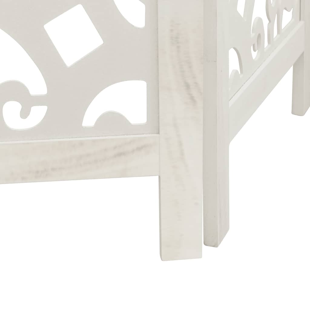 vidaXL Room Divider 3 Panels White Solid Wood Paulownia